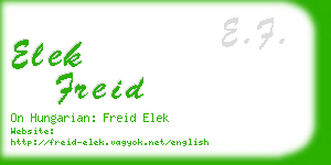 elek freid business card
